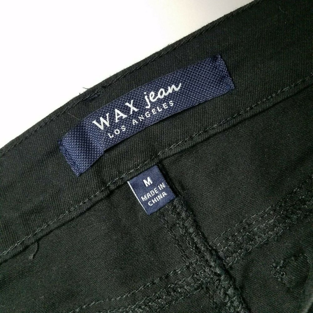 Wax Jean Skirt Destruction Frayed Hem Black Size M NWT - Picture 7 of 9
